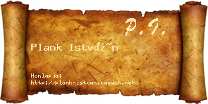 Plank István névjegykártya